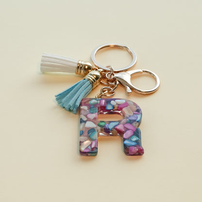 Personalized Pearl Initial Keychain Bag Charm