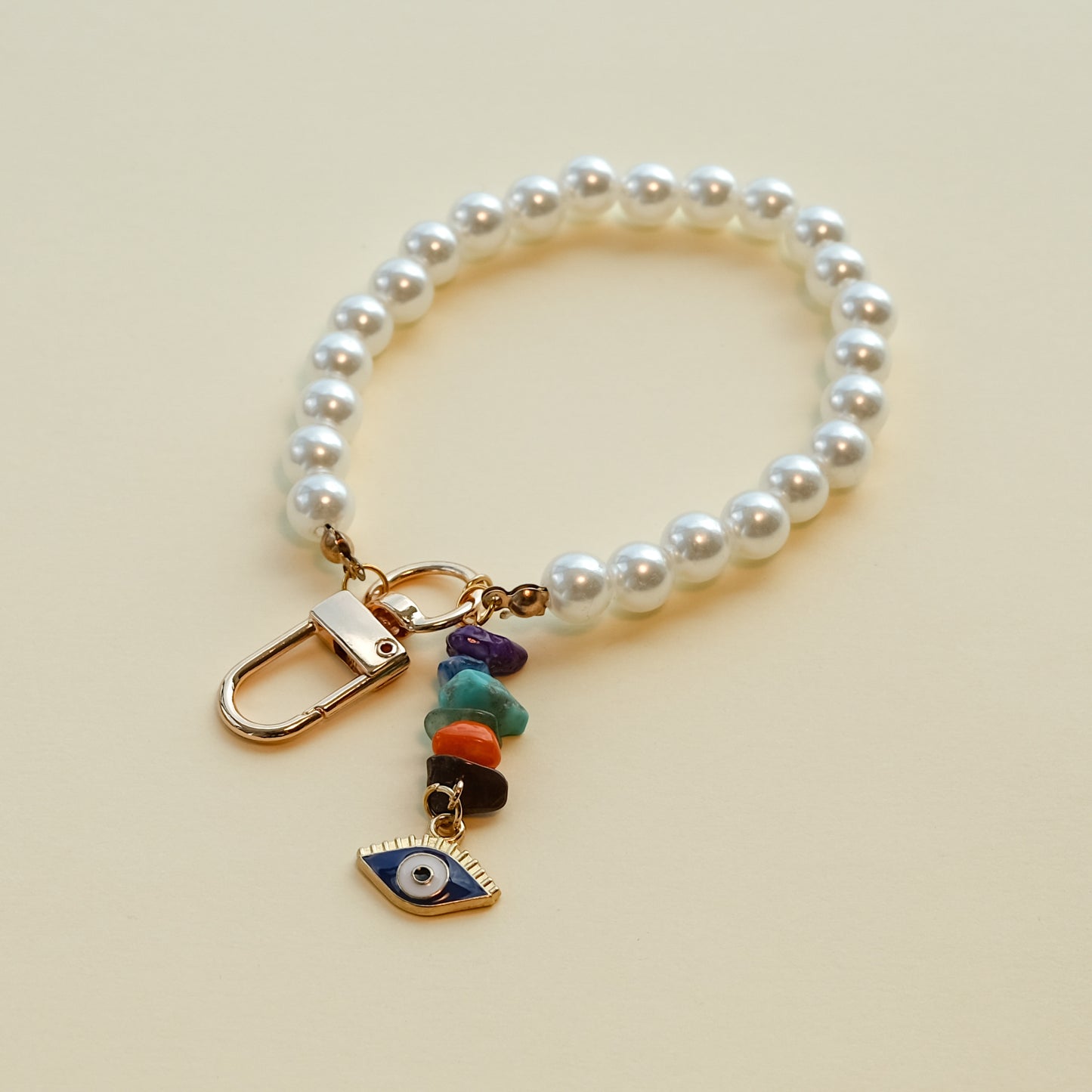 Personalized Pearl Initial Keychain Bag Charm