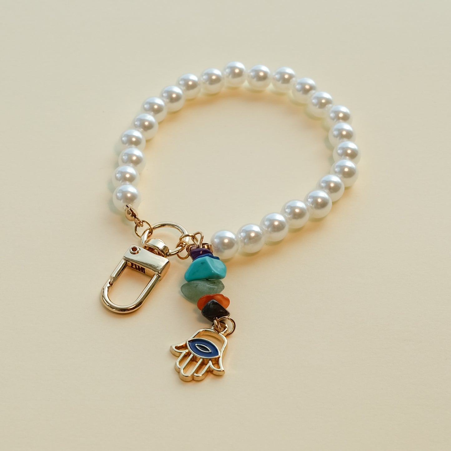 Personalized Pearl Initial Keychain Bag Charm
