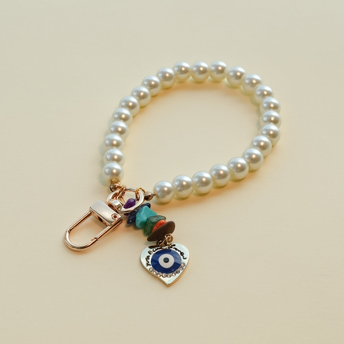 Personalized Pearl Initial Keychain Bag Charm