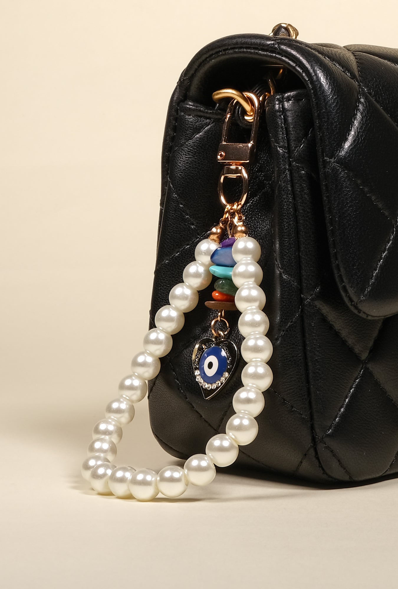 Personalized Pearl Initial Keychain Bag Charm